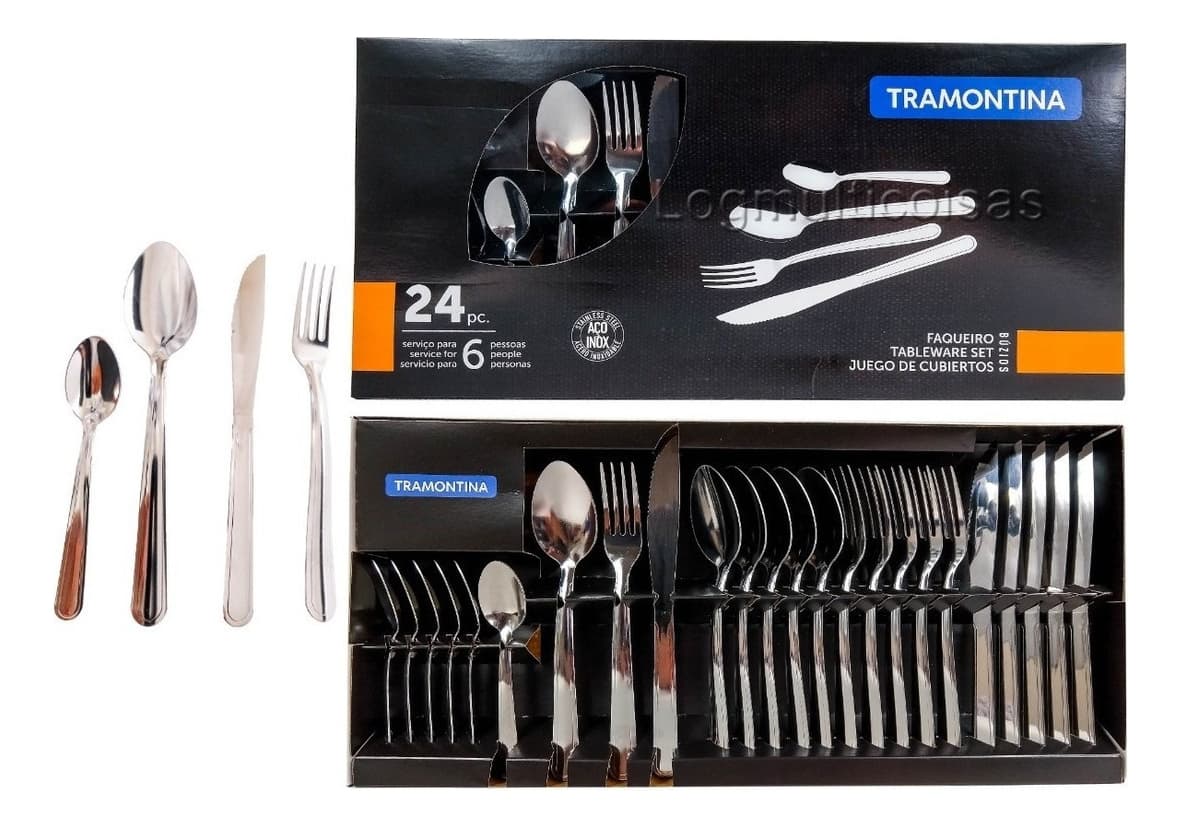 Faqueiro 24 Peças Buzios Inox 23799071 Tramontina Cor Cinza Claro