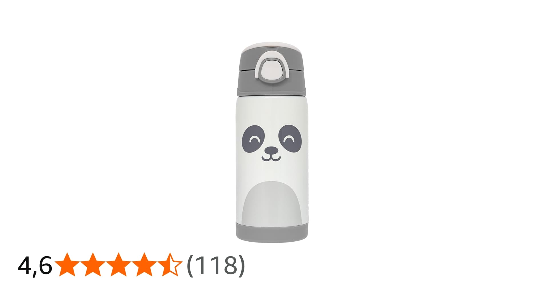 Buba, Copo Térmico Parede Dupla com Canudo 400ml Gumy Off White, Buba