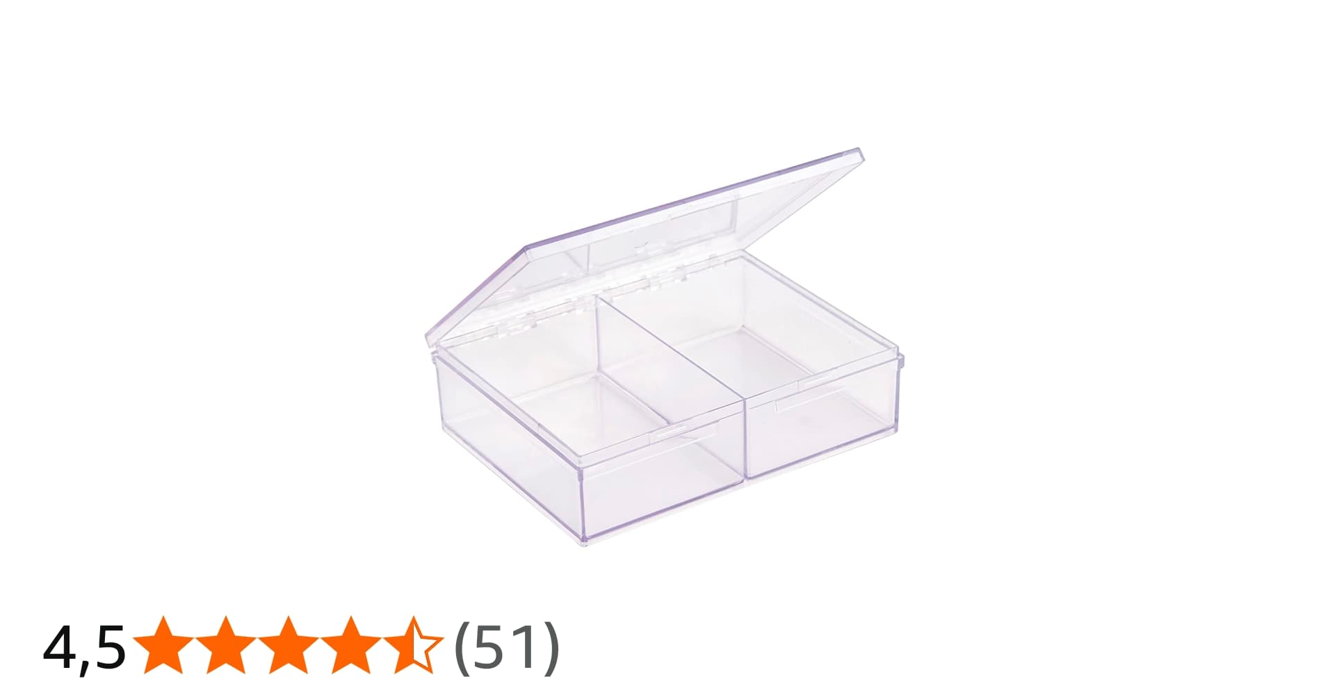 Caixa Organizadora Cristal com 2 Divisórias, Transparente, Compacta e Funcional para Organização de Objetos