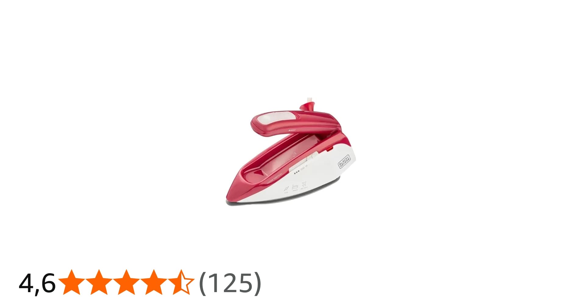 Black+decker Ferro de Passar Roupa À Vapor Portátil, com Base Antiaderente, Alça Dobrável e Bolsa de Transporte, Modelo Fxvg1, Bivolt