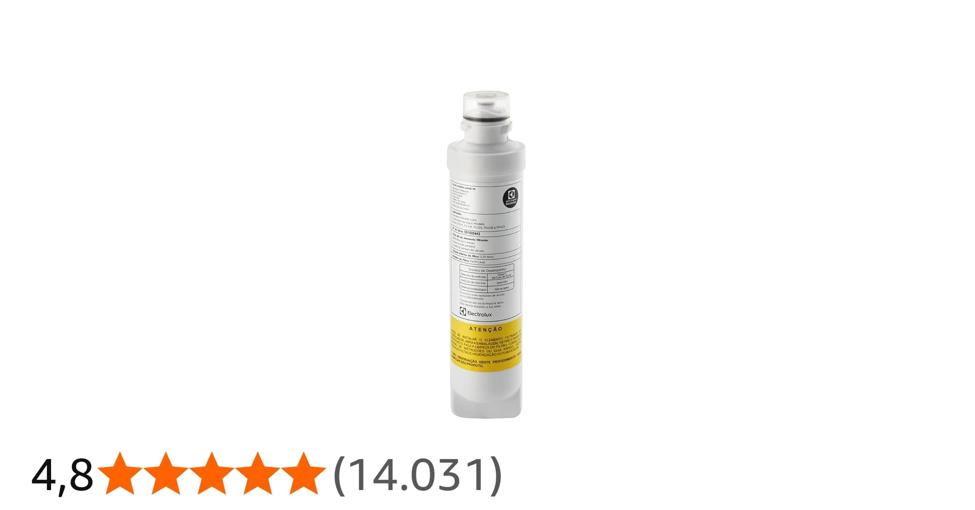 Filtro/Refil de Água para Purificador Pe11, Branco, Electrolux, 41037245