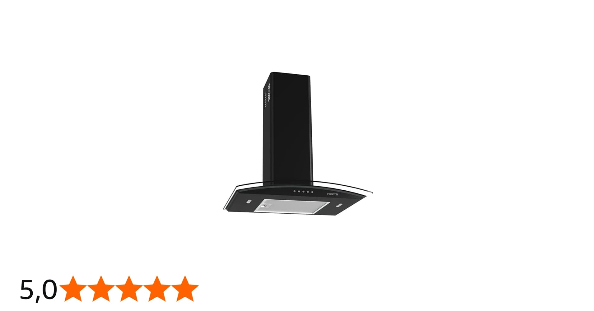 Coifa de Parede Vidro Curvo, Fogatti, Painel Mecânico, 60cm 4 e 5 Bocas, Black 110v