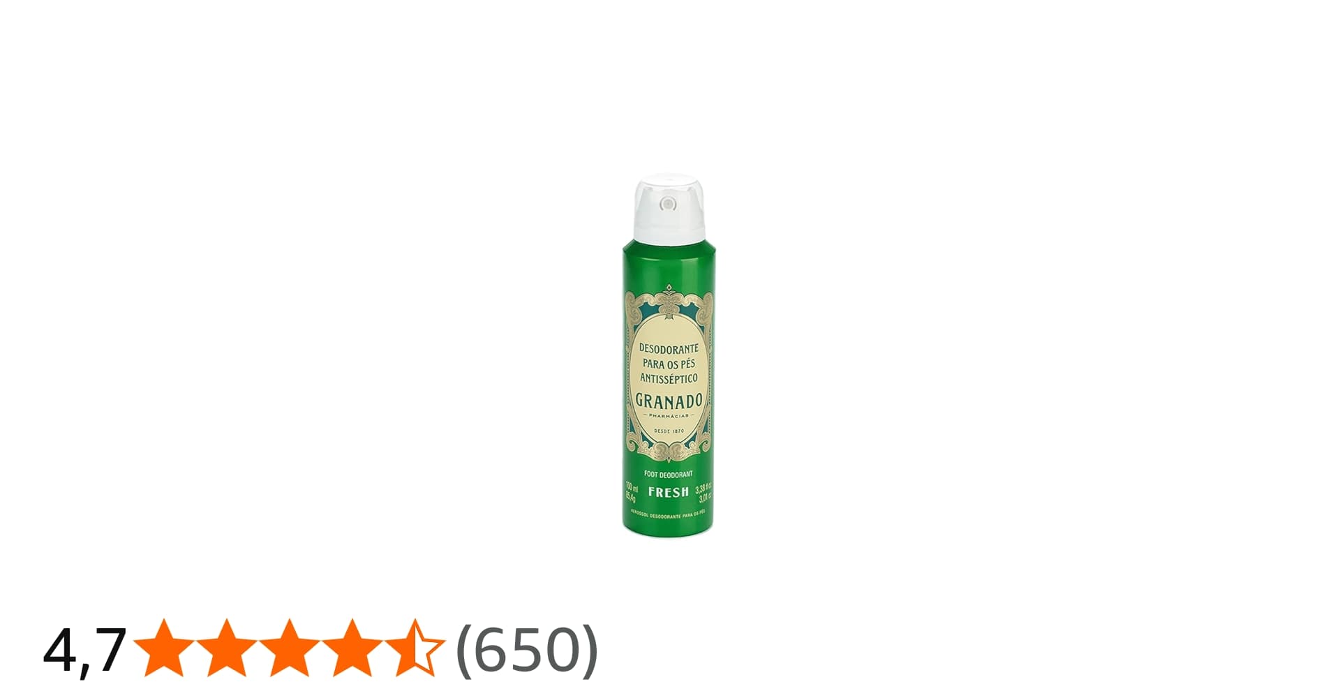 Granado Desodorante Aerossol para Pés, Fresh Verde, 100ml