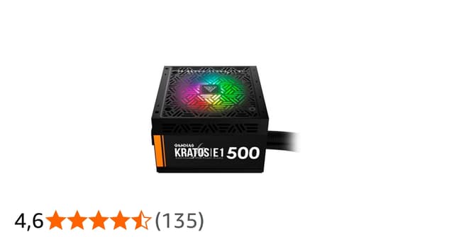 Gamdias Fonte de Alimentação Atx 500w Kratos E1-500w-rgb, Preto