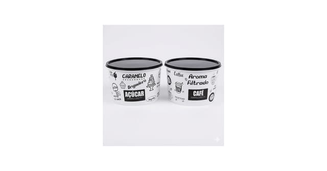 Kit 2 Potes Organizadores Açúcar Café Plástico Resistente Tampa Vedação Hermética Cozinha 2 Litros