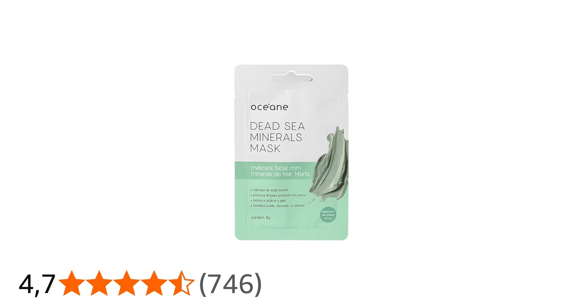 Océane Máscara Facial com Mineras do Mar Morto - Dead Sea Minerals Mask 8g
