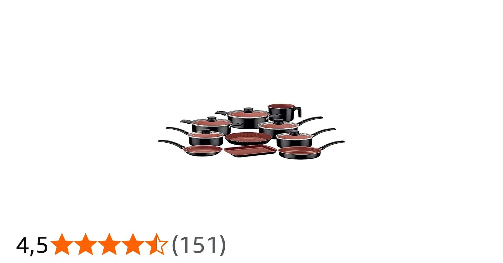 Jogo de Panelas Tramontina Turim Preta e Cobre Antiaderente Starflon Max 10 Peças