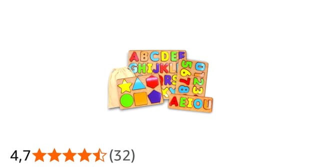 Kit Brinquedos Educativos Madeira Mdf | 4 em 1 | Alfabeto, Números, Vogais e Formas | Didático e Seguro