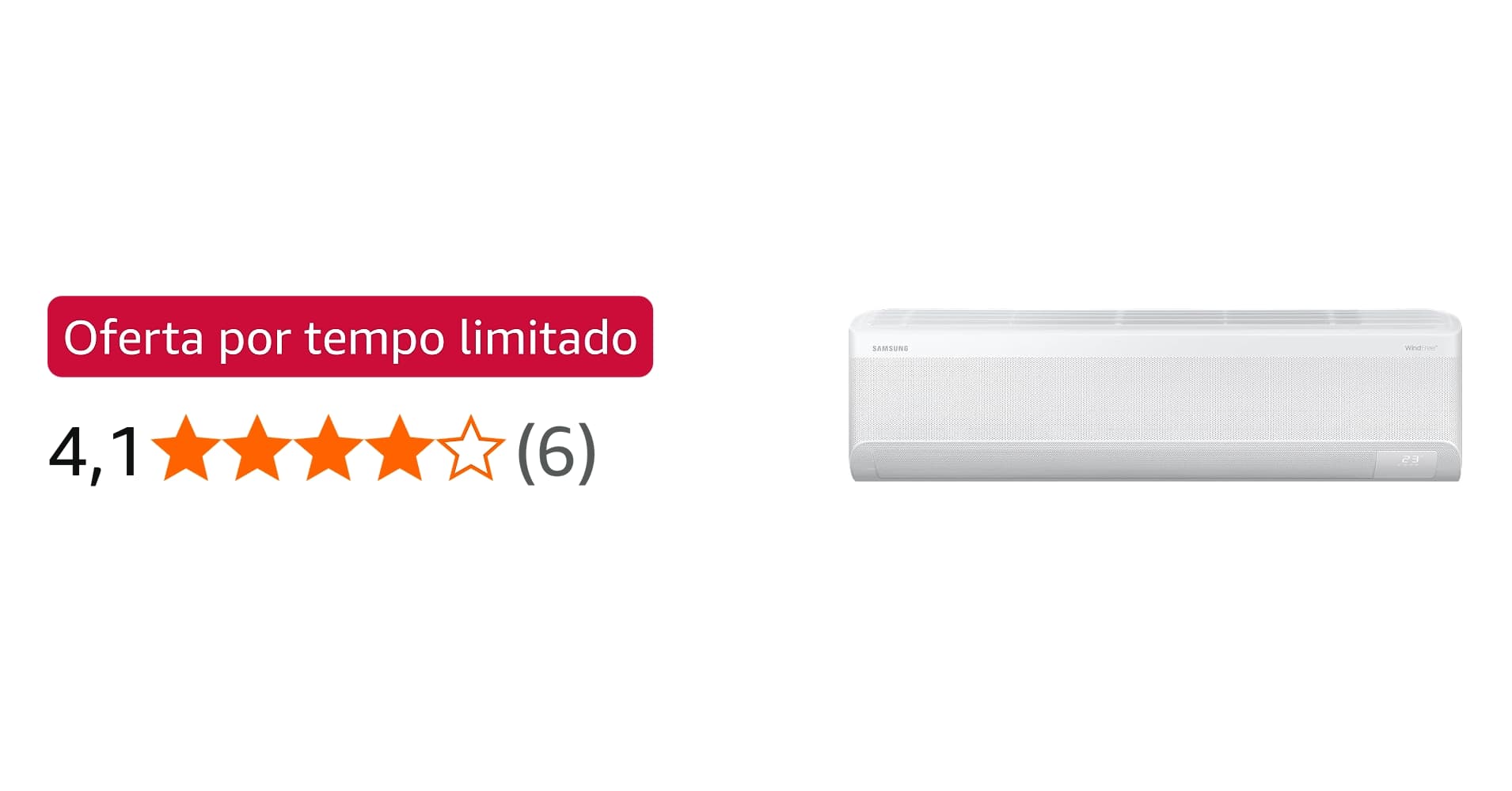 Oferta: Samsung Ar-condicionado Split Inverter WindFree Ai 24.000 BTUs Frio Ar60f24d1awnaz Branco