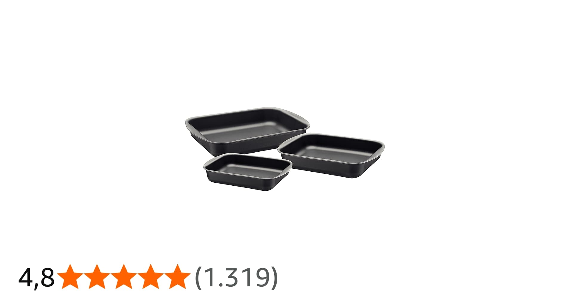 Jogo de Assadeiras de Alumínio com Revestimento Interno Antiaderente com 3 Peças, Grafite, Tramontina