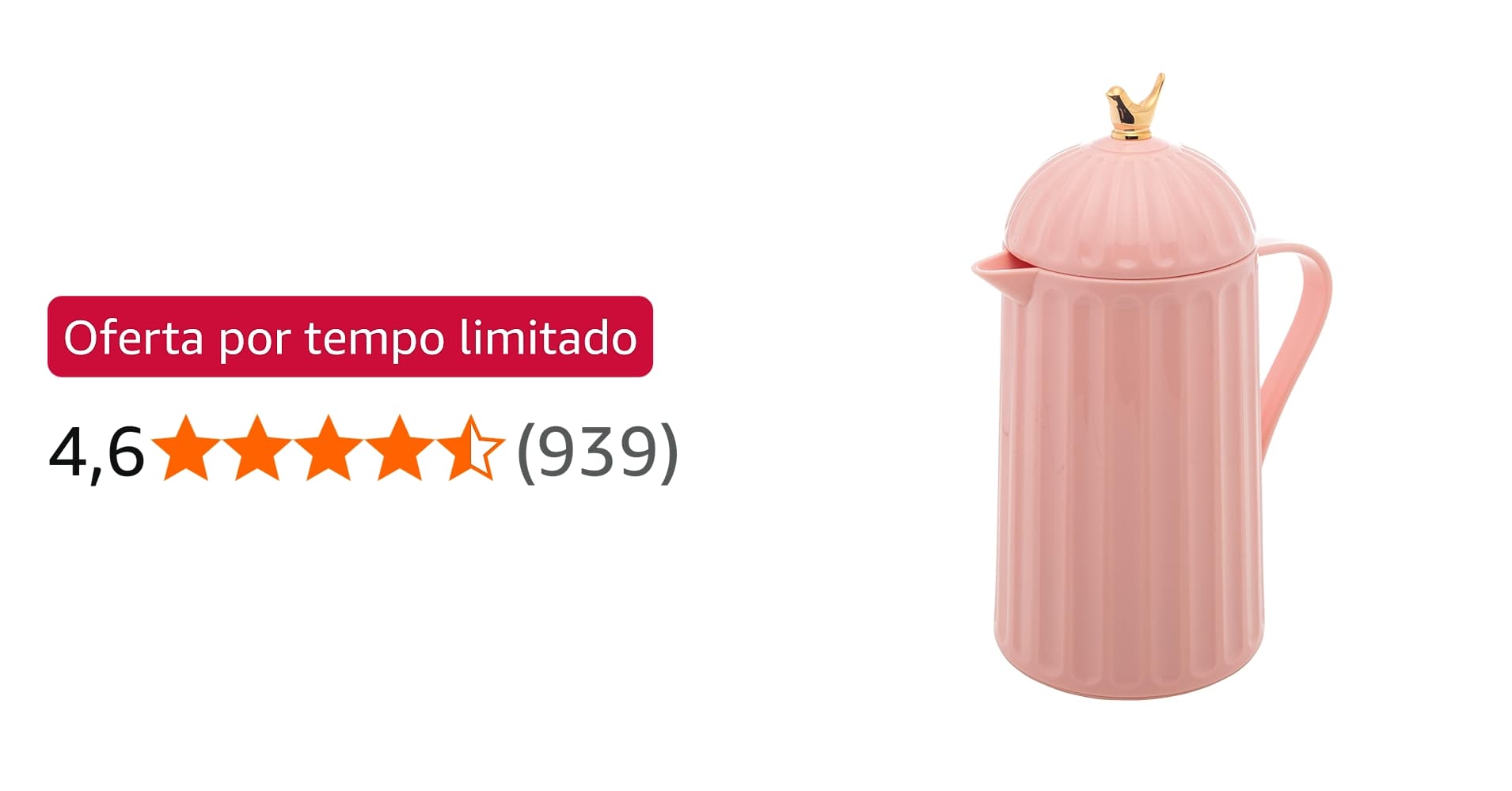 Wolff Garrafa Térmica de Plástico Bird Nude 600ml - Enxoval - Organização - Decoração - Cozinha - Mesa Posta - Utilidades Domésticas - Perfeita para Café e Chá : Amazon.com.br: Cozinha