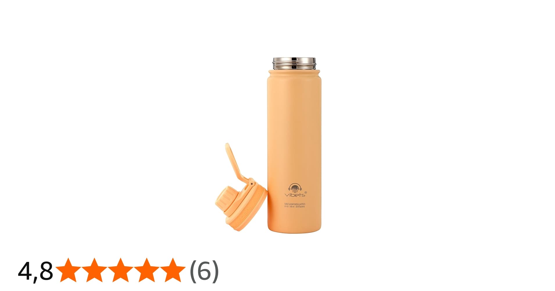 Garrafa Térmica Inox 650 Ml Fit Laranja Vibets®