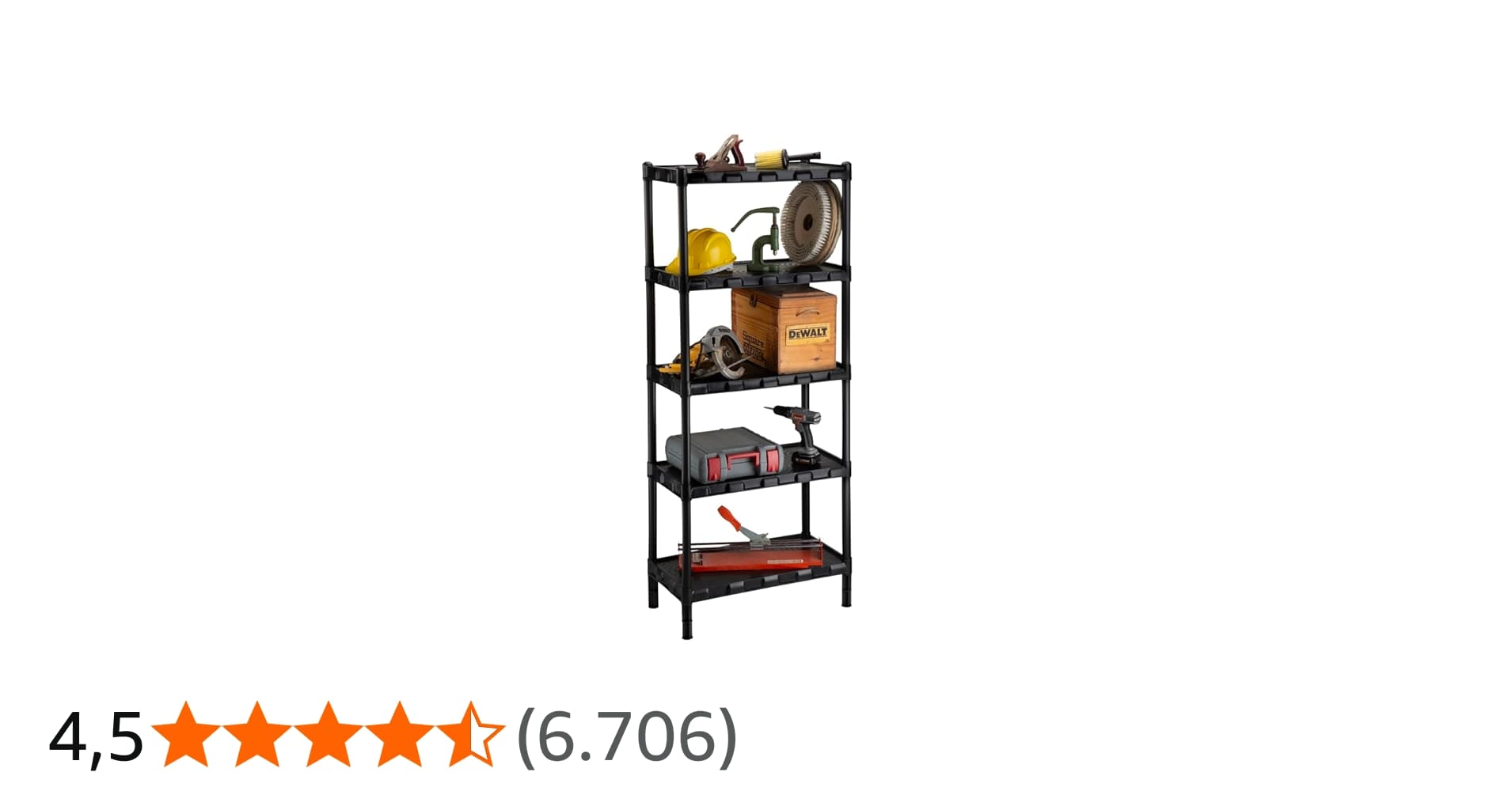 Estante Plástica Preta 5 Prateleiras Agraplast 872