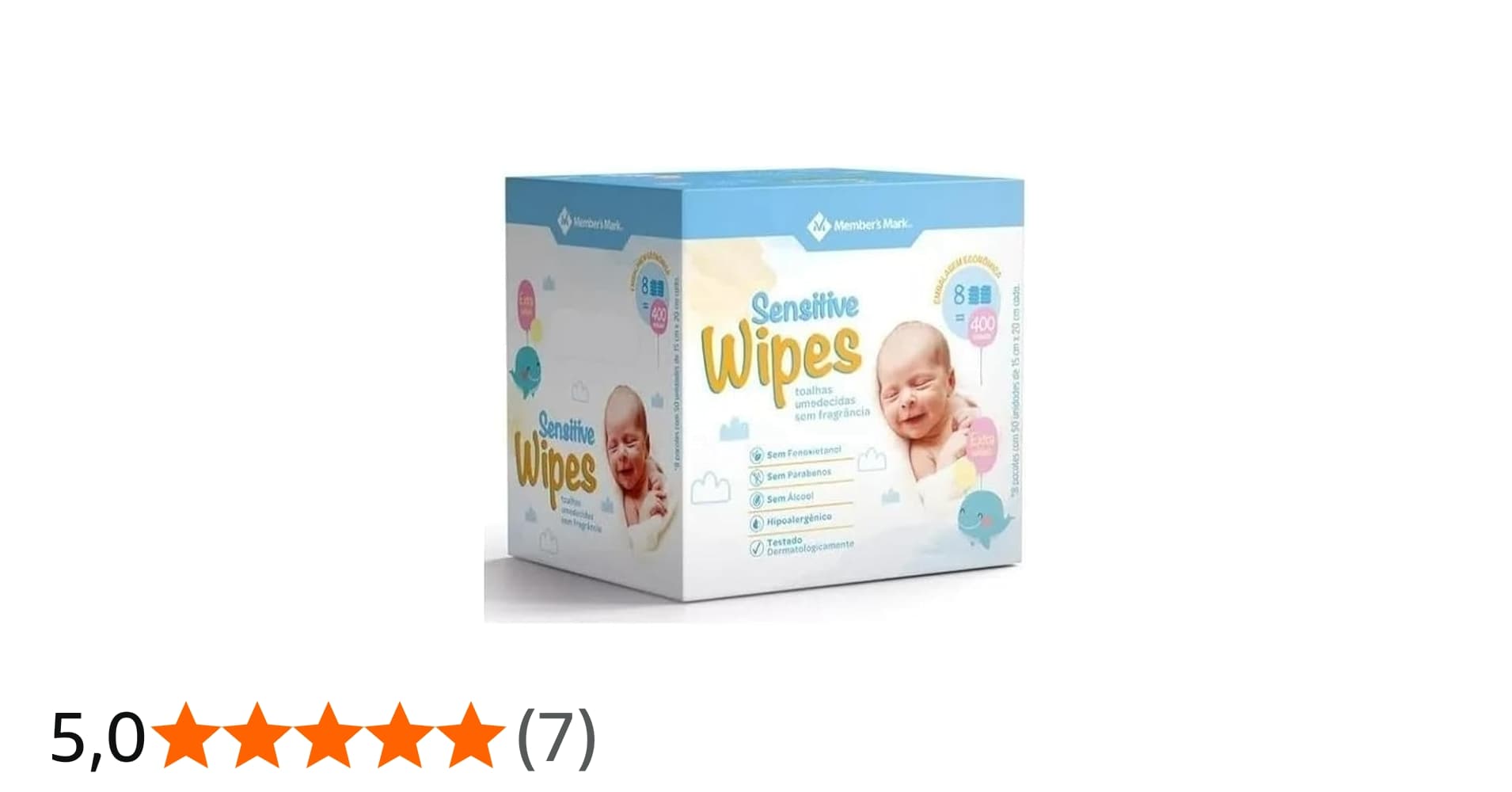 Lenços Umedecidos Sem Fragrância – Caixa 400 Unidades – Baby Wipes Macios e Resistentes para Uso Geral