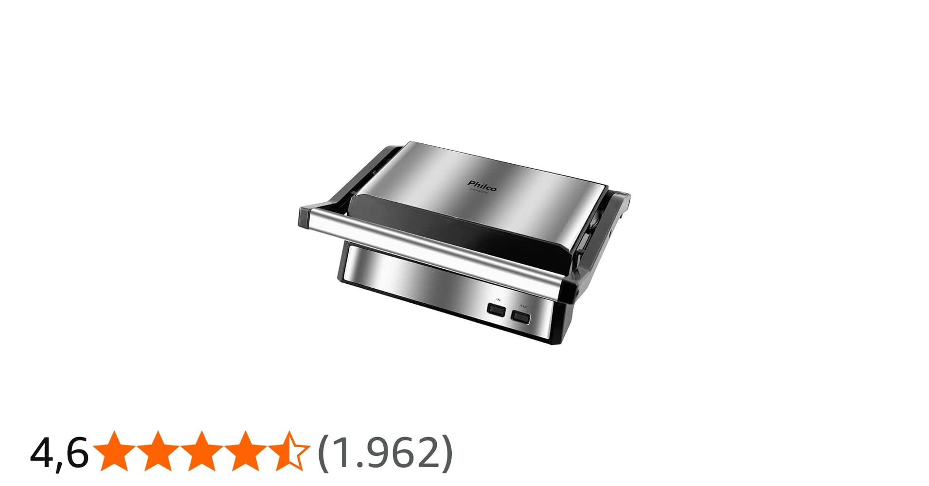 Grill Philco Pgr21pi Preto/Inox 1000w