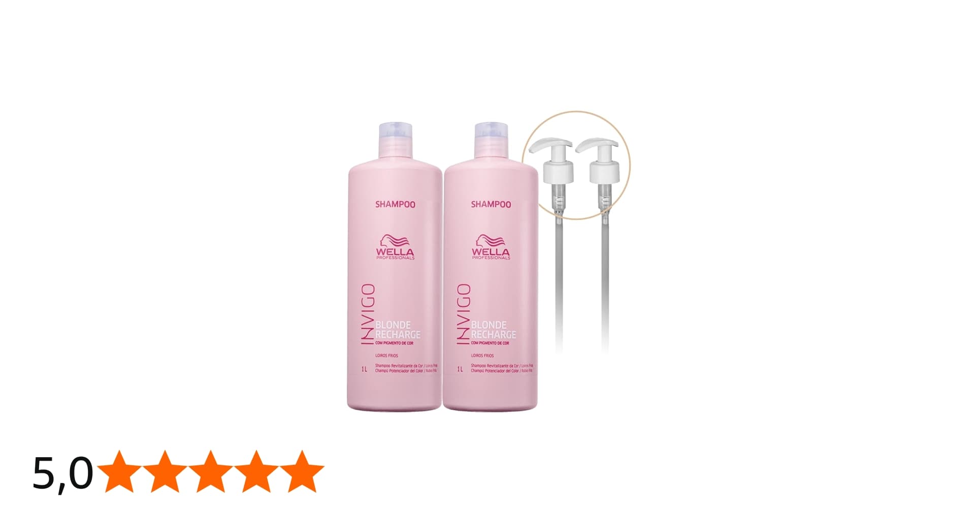 Kit Wella Professionals Invigo Blonde Recharge Shampoo Extra 1l e Válvula (4 Produtos)