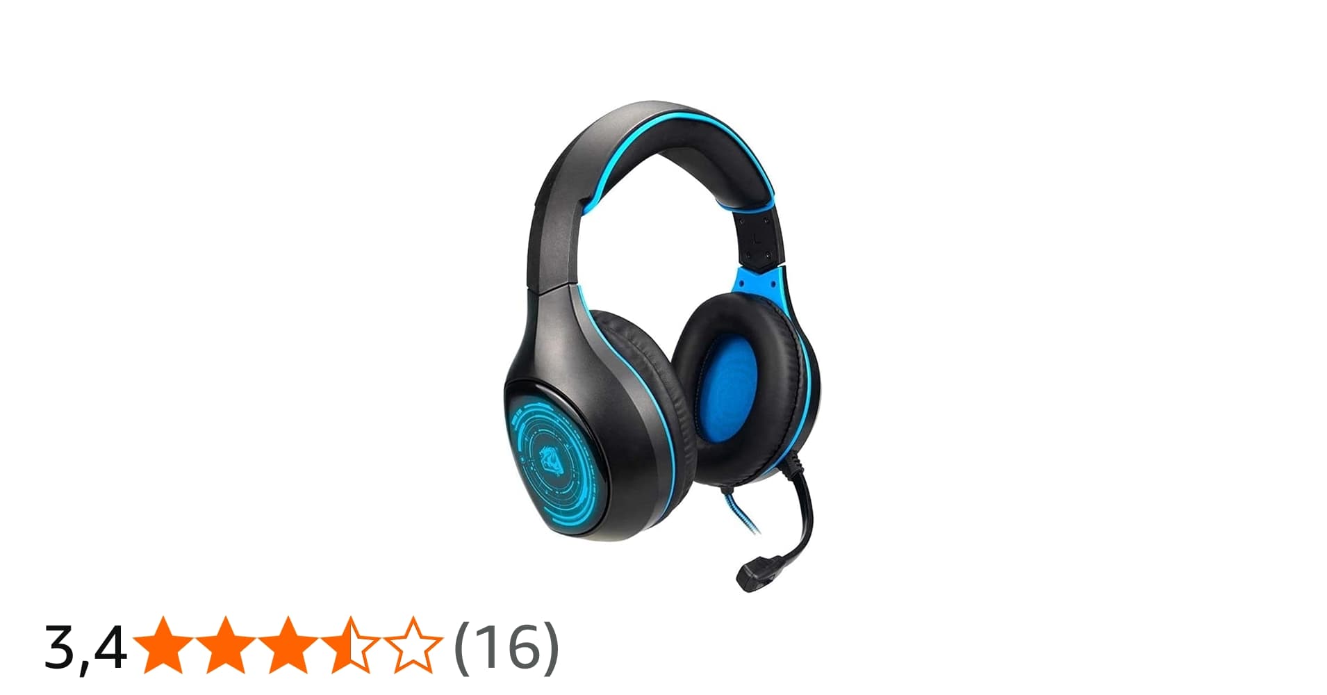 Headset Gamer Multiplataforma Comunicação P3 + USB com Iluminação em LED Azul Preto/Azul Saphyr - Hgsr Elg
