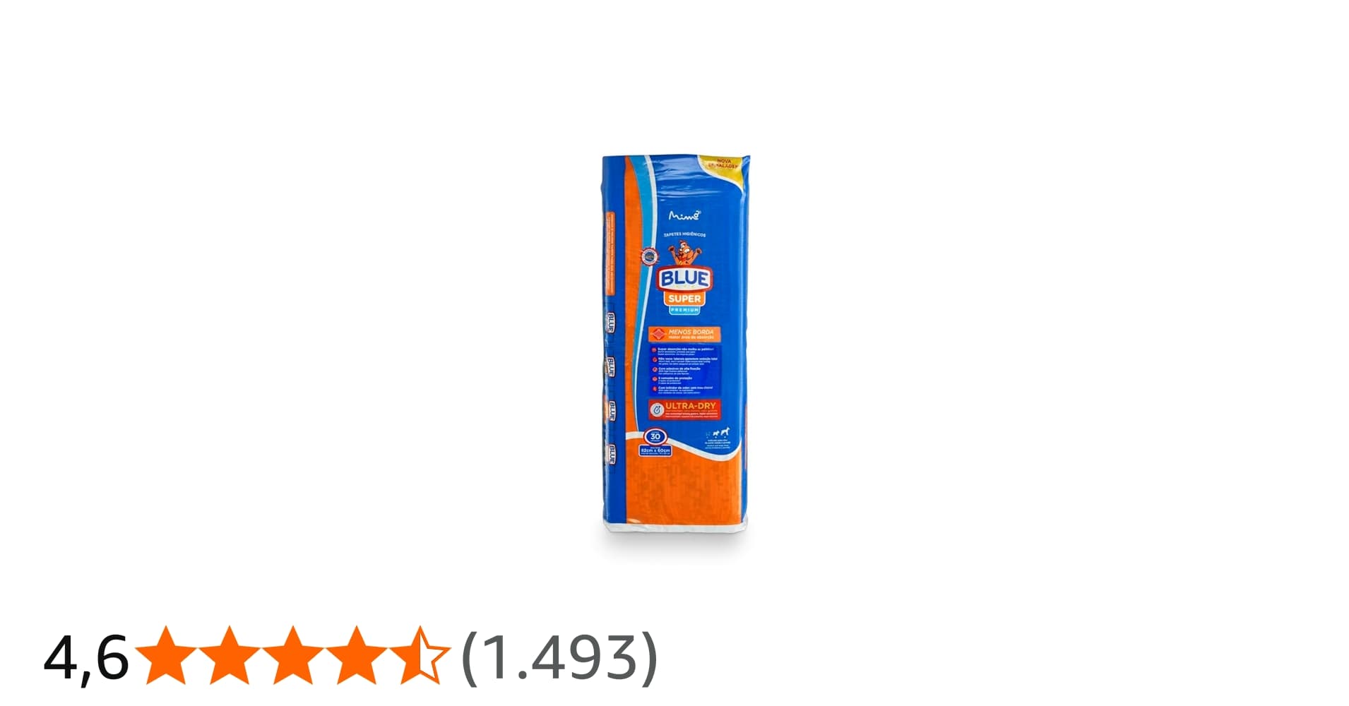 Expet Tapete Higiênico Super Blue Pacote 30 Unidades 82X60Cm - 310