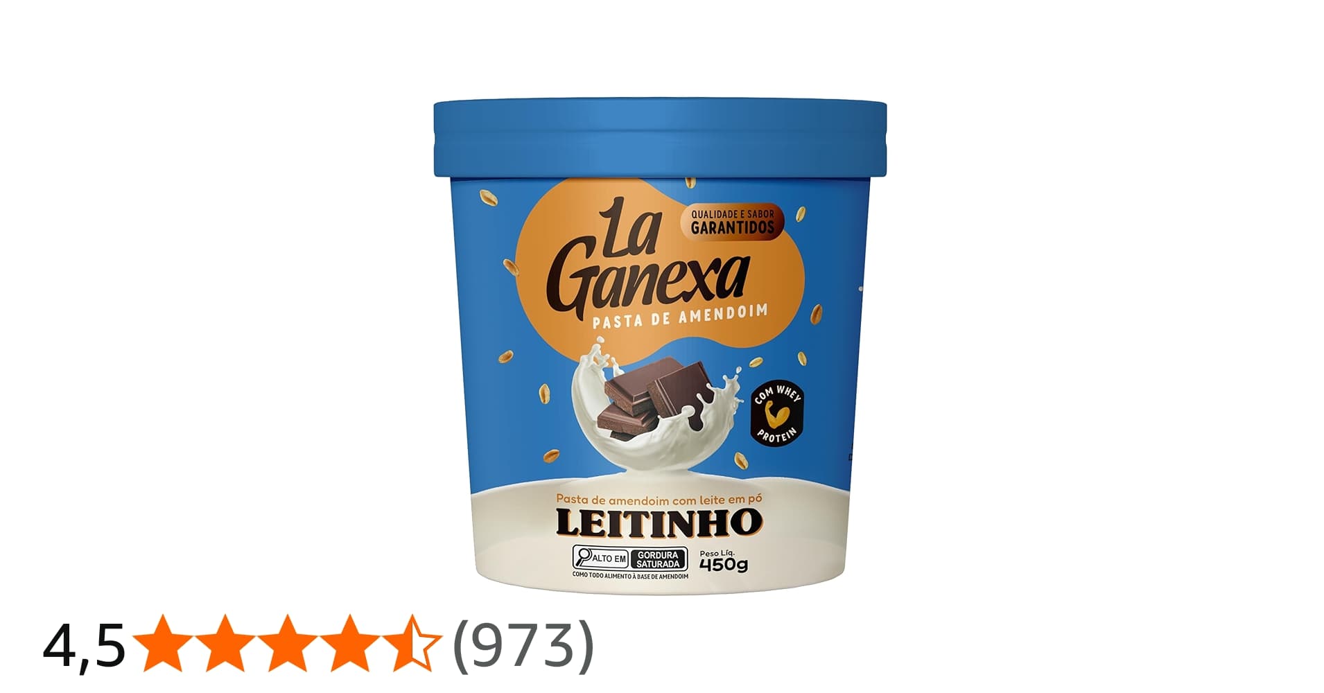 La Ganexa Pasta de Amendoim Sabor Leitinho 0 450g