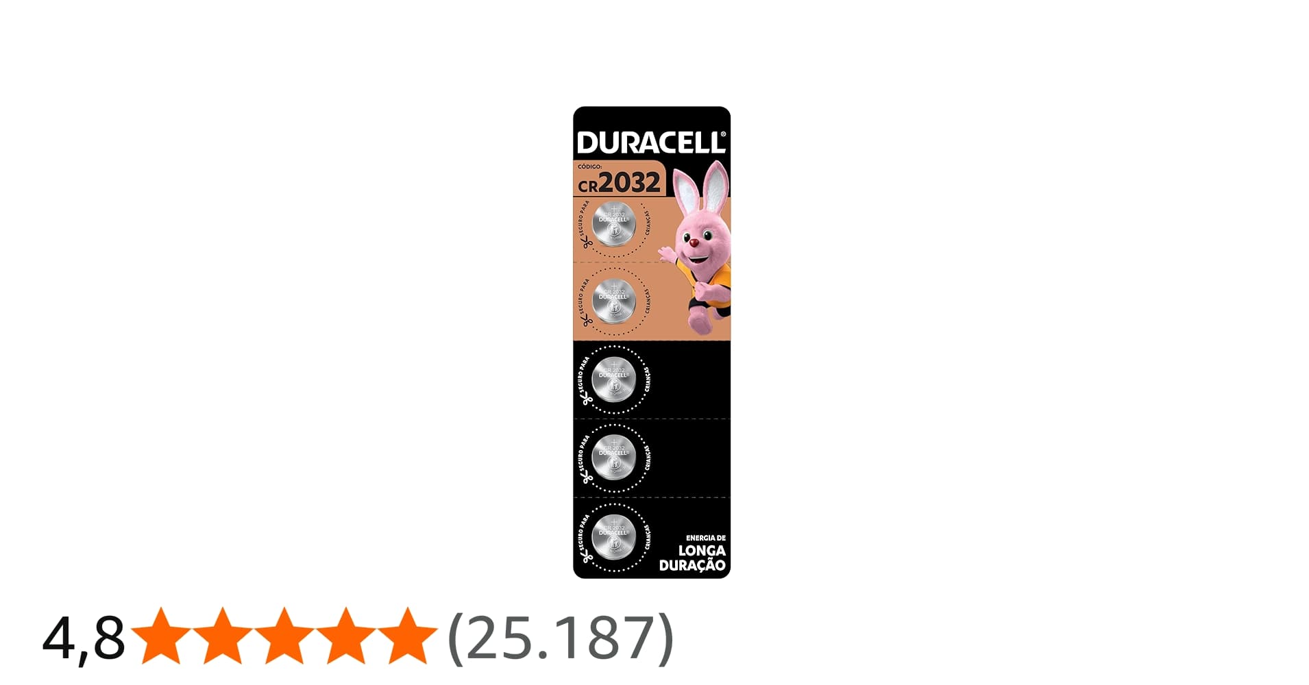Duracell Pilhas Moeda Cr2032 Pack 5 Unidades – Ideal para Placas Mãe e Controles Automotivos