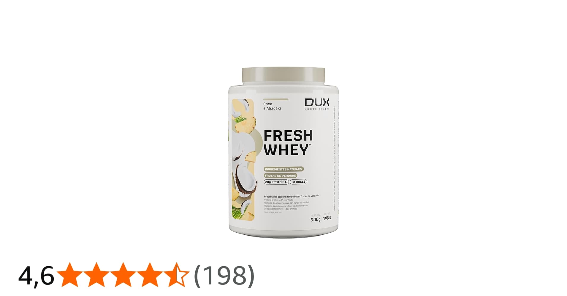 Fresh Whey (900g) - Abacaxi e Coco, Dux Nutrition