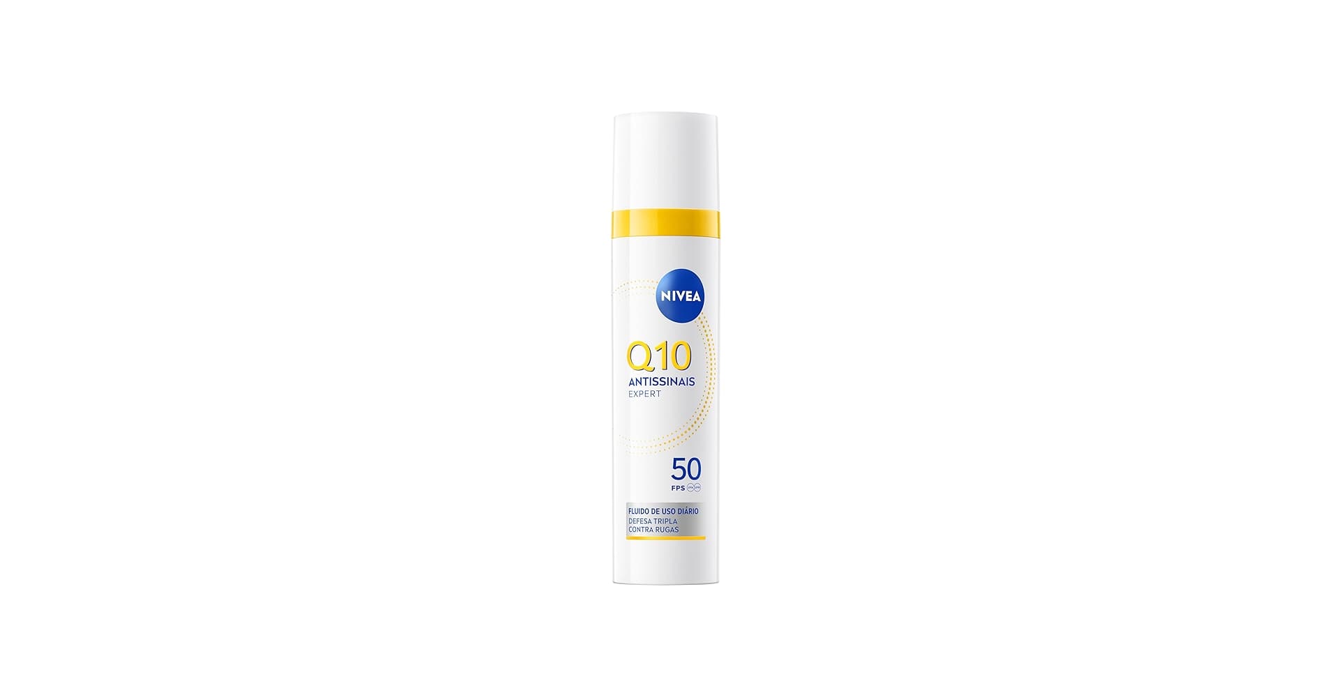 Nivea Q10 Antissinais Fluido Diário Fps 50 40ml, Reduz e Combate Rugas, Pré-Maquiagem, Toque Seco, Tecnologia Glycostop, Cuidado Facial