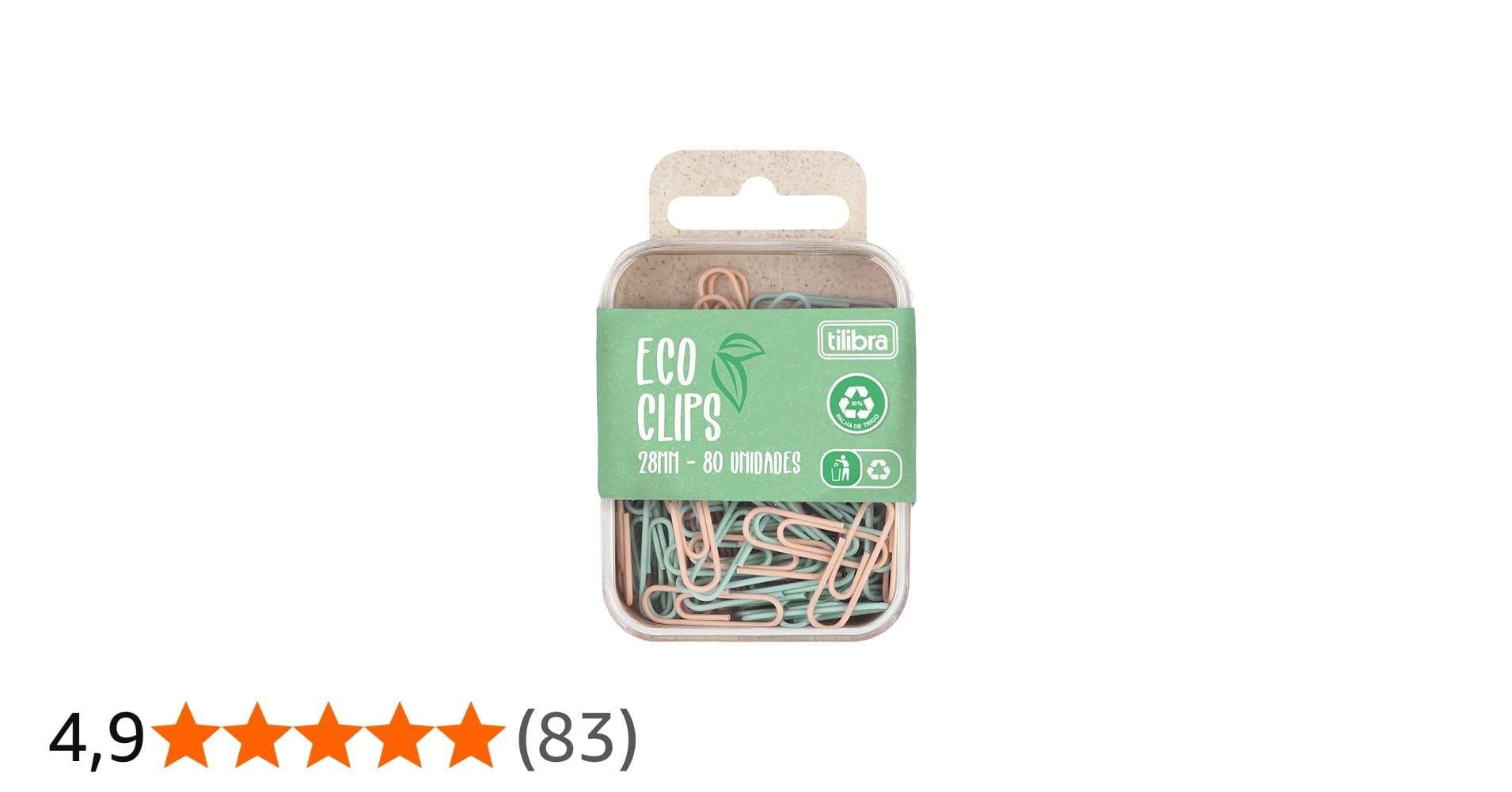 Tilibra - Clips Eco 28mm - 80 Unidades