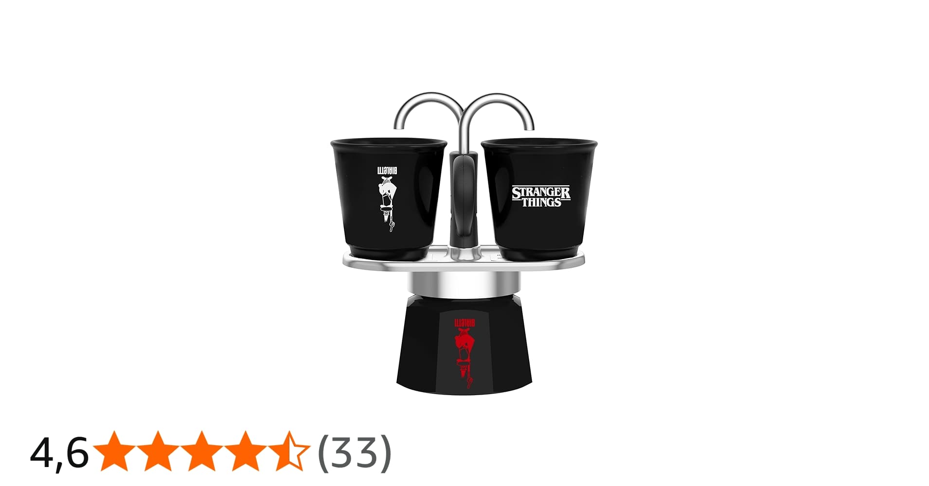 Bialetti Conjunto Mini Cafeteira com 2 Copos Stranger Things Netflix