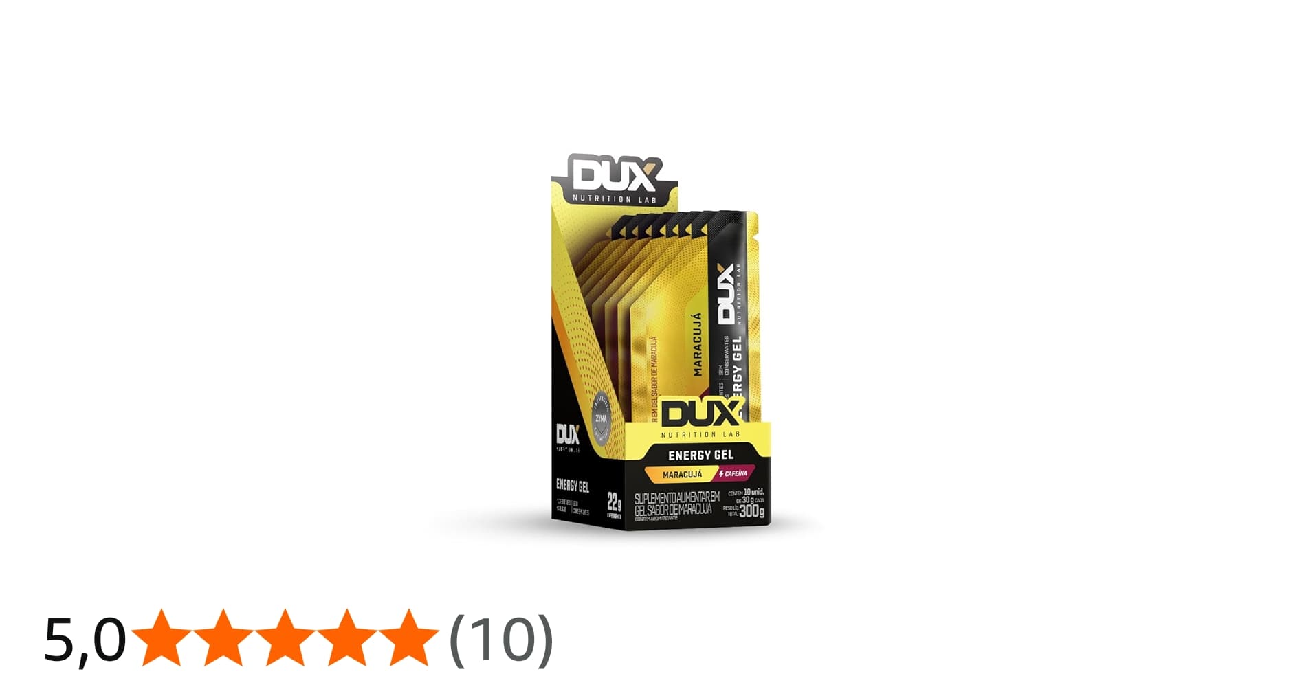 Energy Gel com Cafeína - 10 Unidades Sabor Caramelo com Cafeína