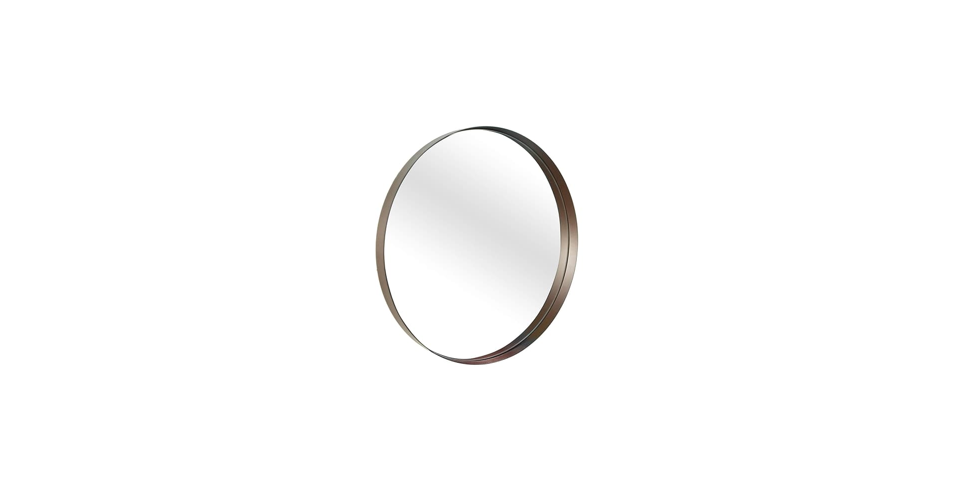 Espelho Decorativo Round Marrom Interno 30 Cm Redondo