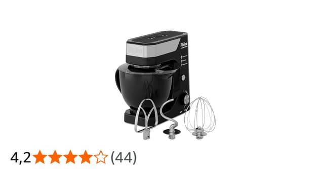 Batedeira Planetária Philco Pbp90a 900w, 12 Velocidades + Turbo, Tigela 5l com Tampa Antirrespingo – Preta
