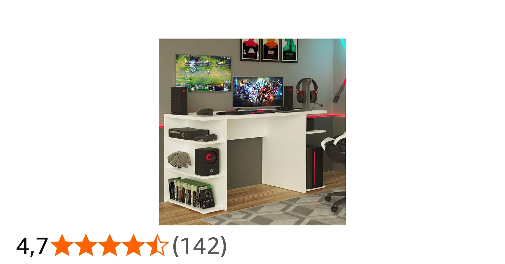 Escrivaninha Mesa para Computador Office 9409 Madesa - Branco