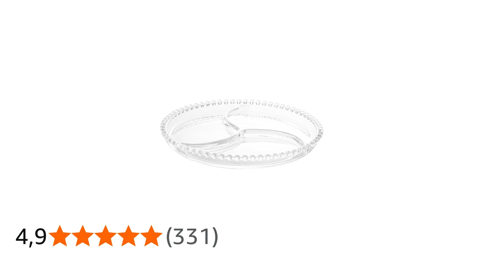 Wolff - Petisqueira de Cristal 23cm com 3 Divisões - Transparente - Linnha Pearl