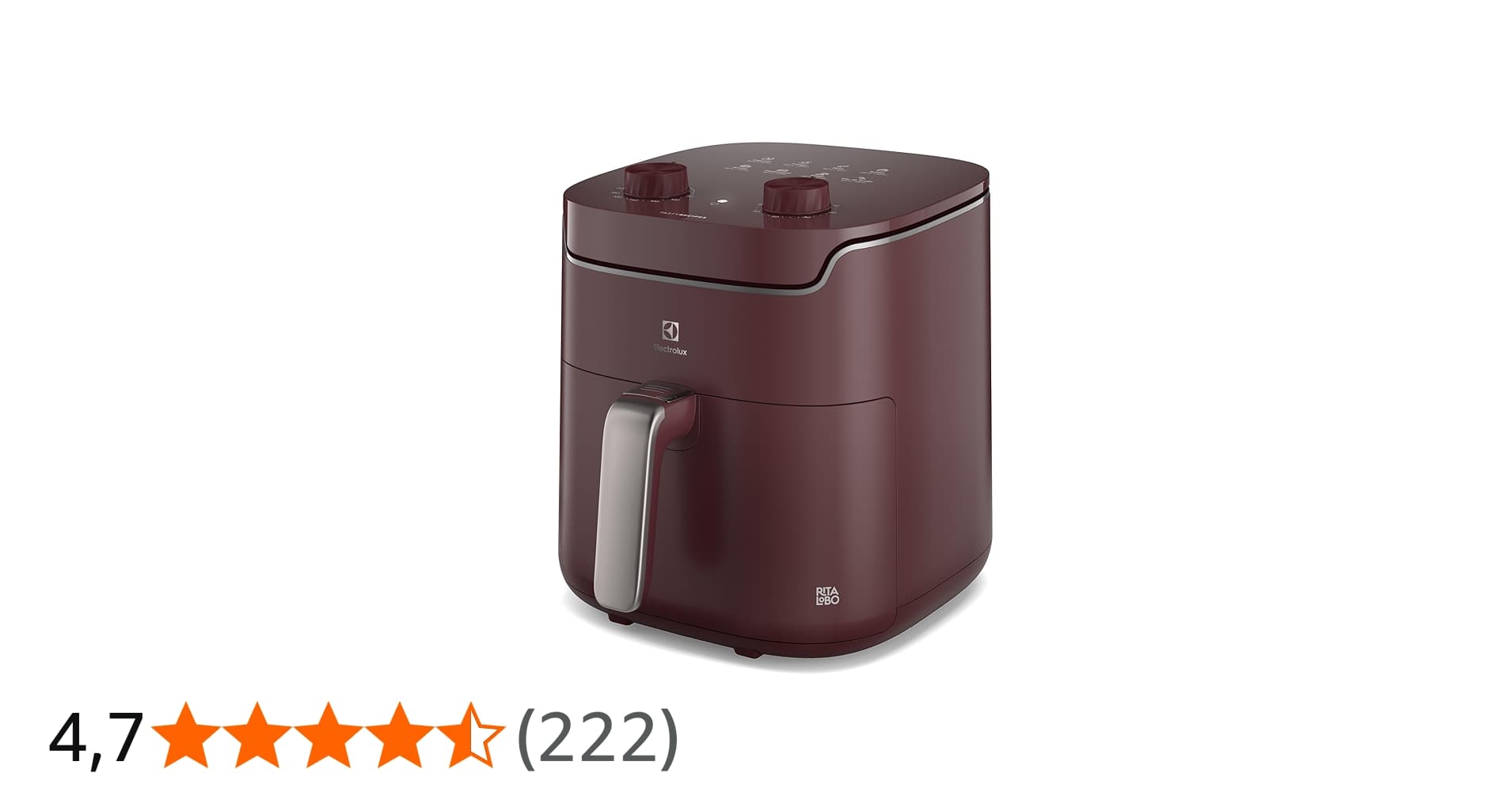 Air Fryer Electrolux p/Rita Lobo 5,6l Vermelha Escura Efficient Economia de Energia 1400w (eaf41) - 220v