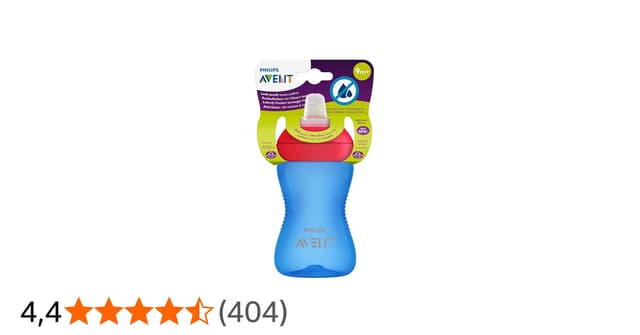 Copo de Transição com Bico de Silicone 9m+ Philips Avent Scf802/01 Azul e Vermelho, Livre de Bpa