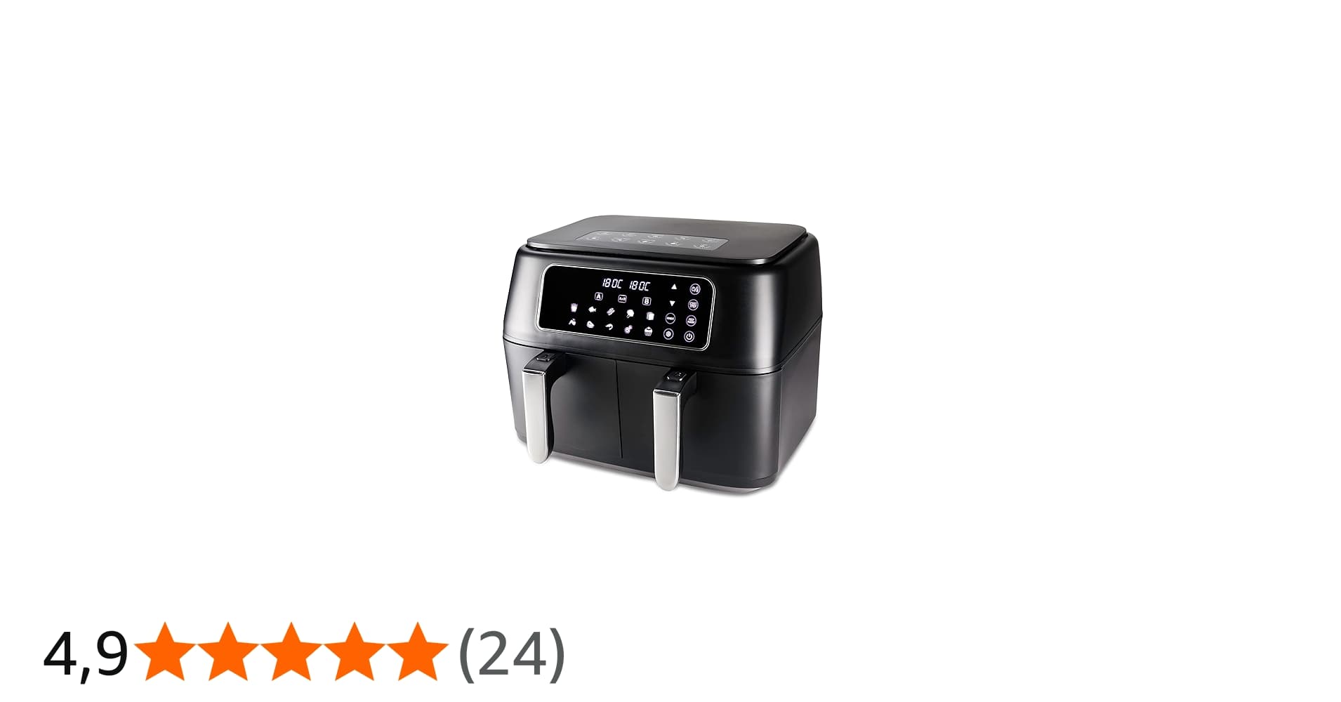Fritadeira Duas Cestas Air Fryer 8l, Preta, 110v, Hamilton Beach