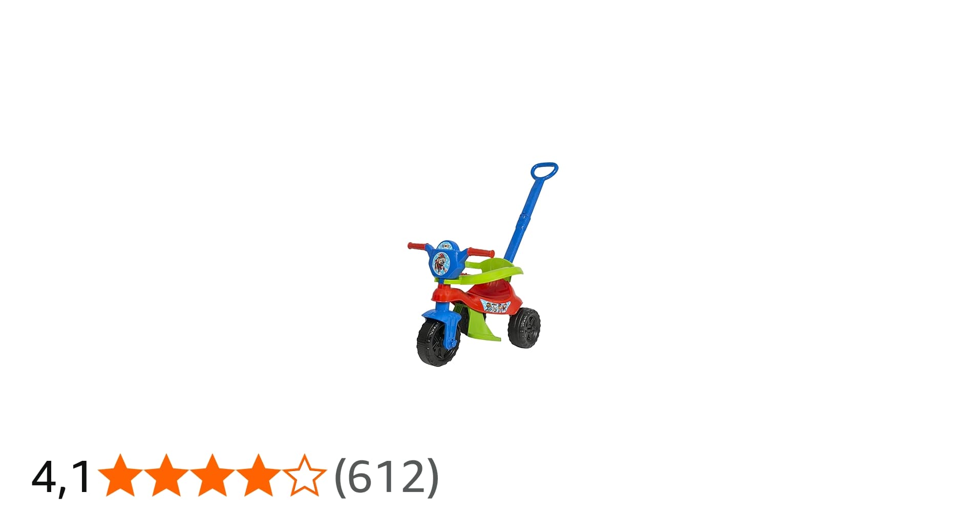 Kendy, Triciclo Infantil, Kemotoca Baby Dog Vermelha, com Haste