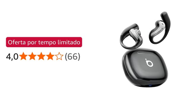 Oferta para Membros Prime: Basike Fone de Ouvido Sem Fio Ows com Gancho, Estéreo Hi-Fi, 30h de Espera, Resistente À Água Ipx4, Compatível com iOS e Android, Ideal para Esportes/Treino (Preto)