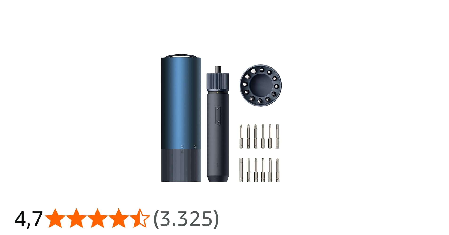 Hoto Conjunto de Chaves de Fenda Elétrica 3,6v, Multifuncional com 12 Pontas, Luz LED Sem Sombra, Ideal para Computador, Estante, Bicicleta, Azul