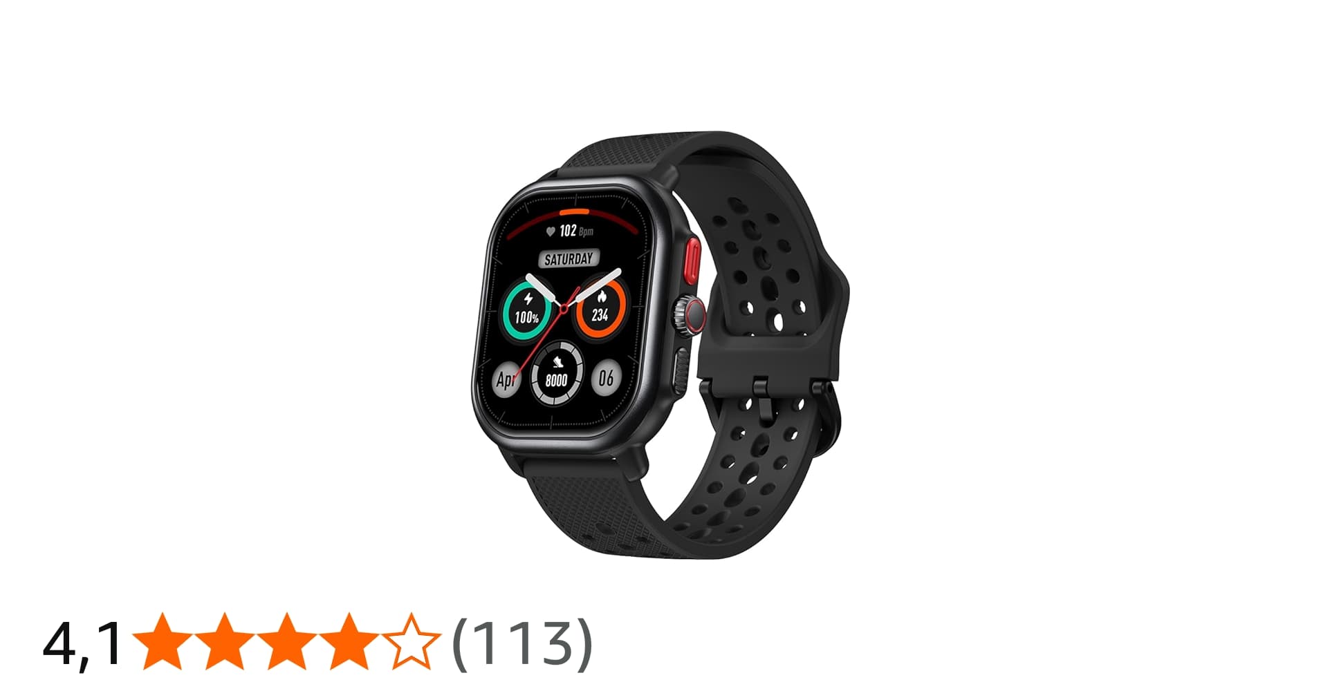 Zeblaze Beyond 3 Pro Smart Watch (atender/fazer Chamada), Exibição HD de 2,15 "AMOLED, Ip68 Impermeável 100 + Modos Esportivos Relógio de Rastreador de Fitness (Preto)