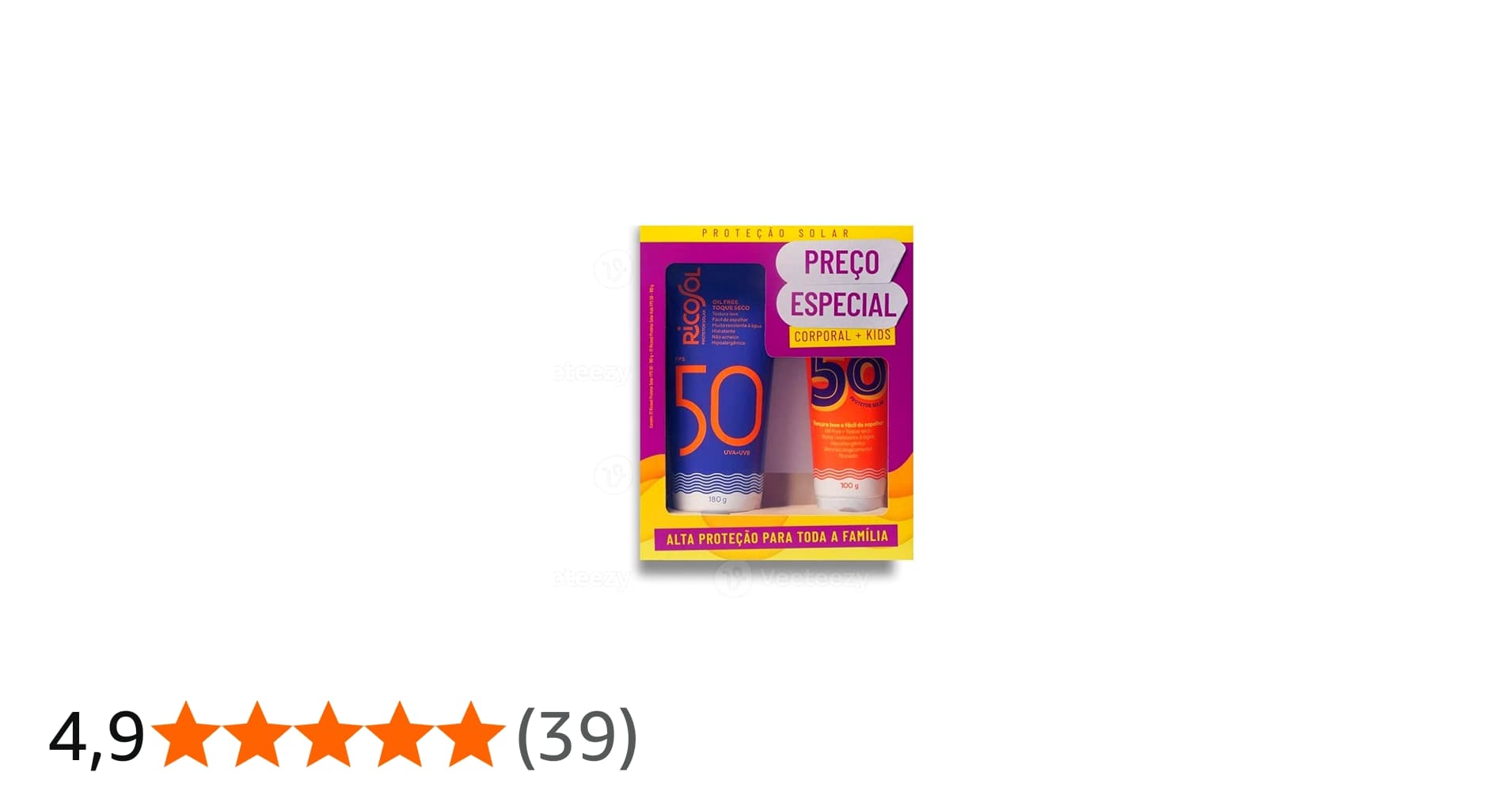 Kit Protetor Solar 50 + Protetor Solar Kids