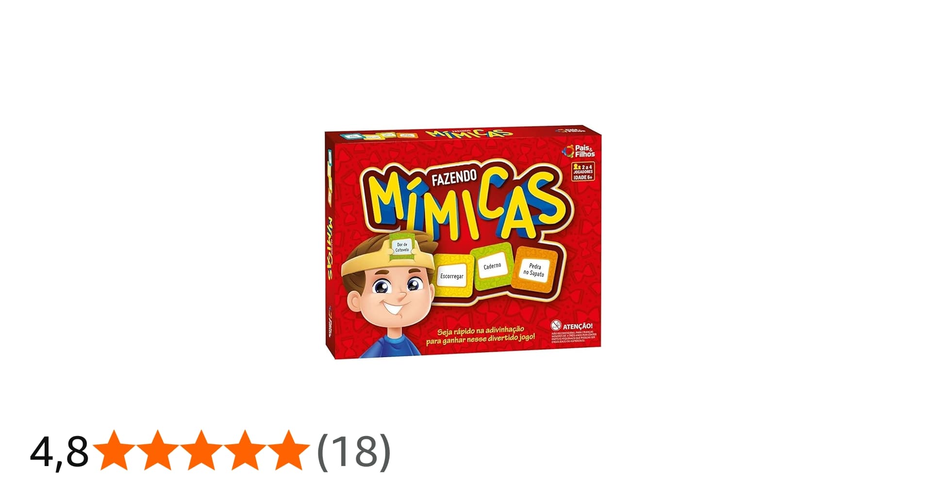 Jogo Fazendo Mímicas Pais & Filhos – 216 Peças, Educativo e Divertido para Família e Amigos – 2 a 4 Jogadores