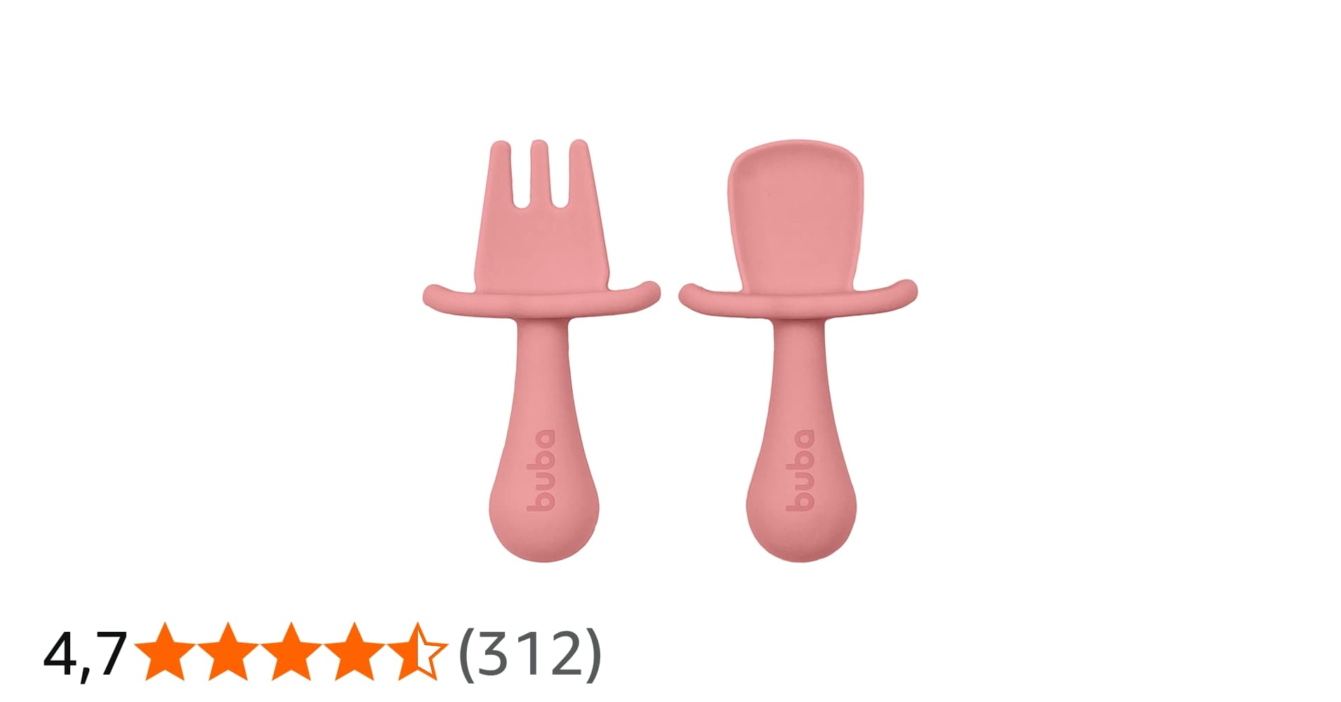 Buba Kit Talheres Silicone Rosa
