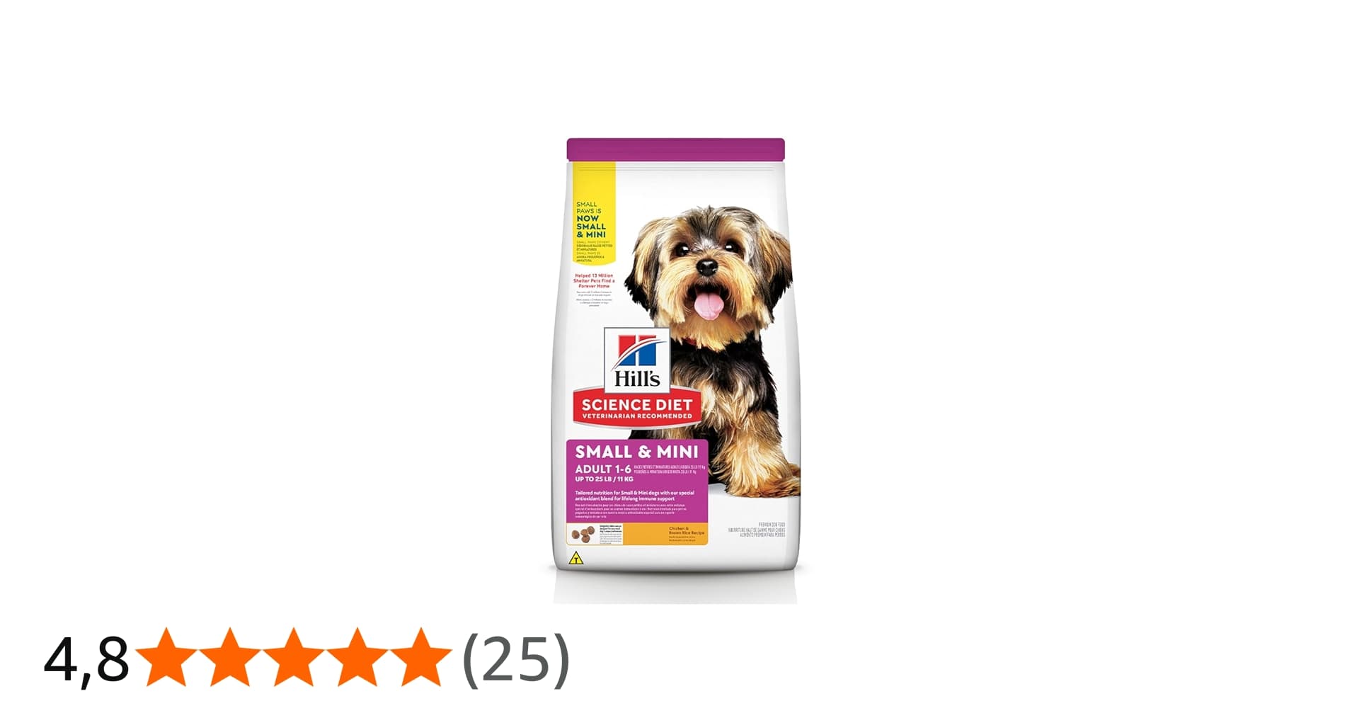 Ração Hill's Science Diet Pequenos e Mini para Cães Adultos Sabor Frango - 7.03kg