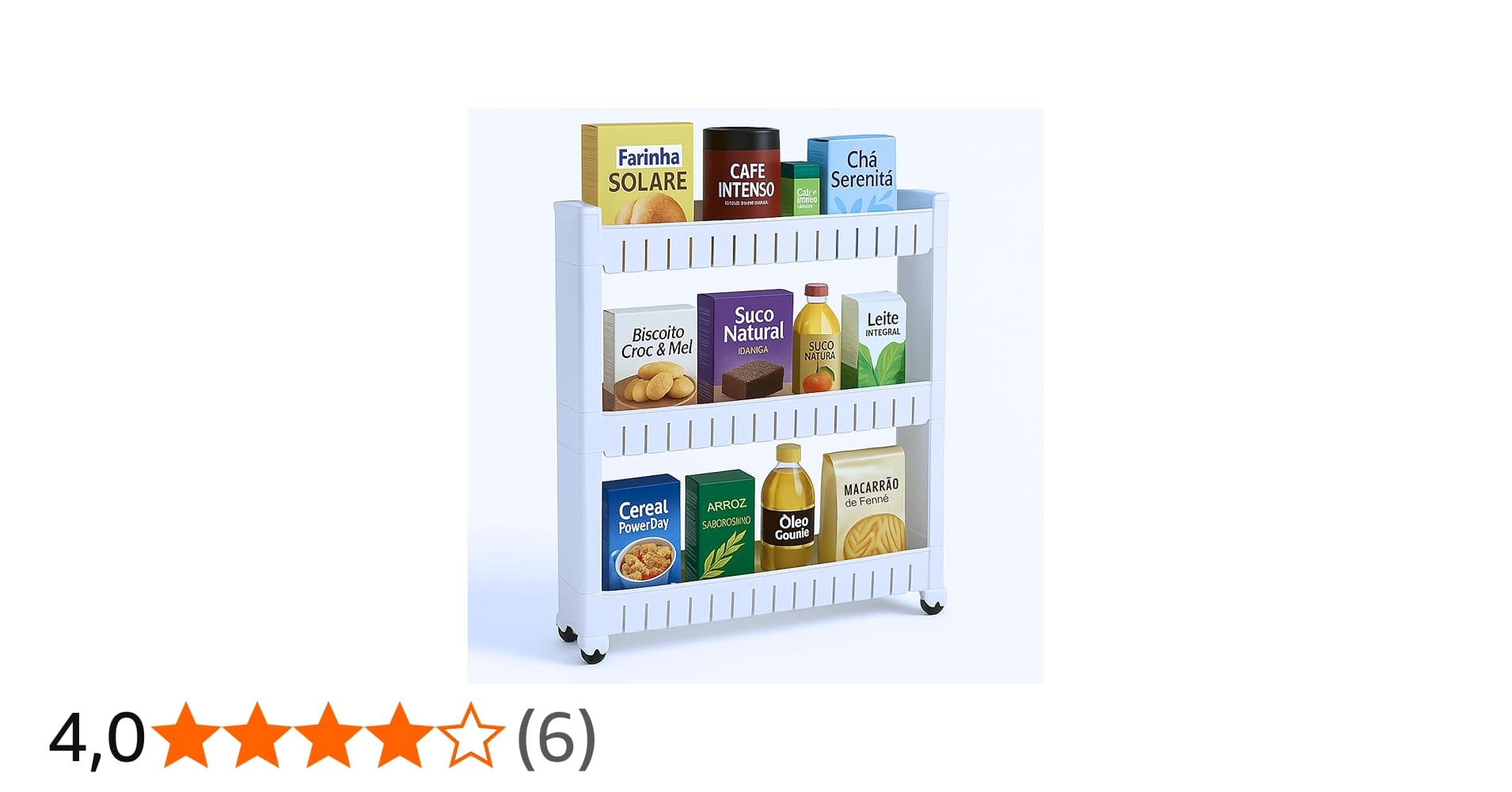 Organizador Prateleiras com Rodízios – Multiuso para Cozinha, Banheiro e Escritório