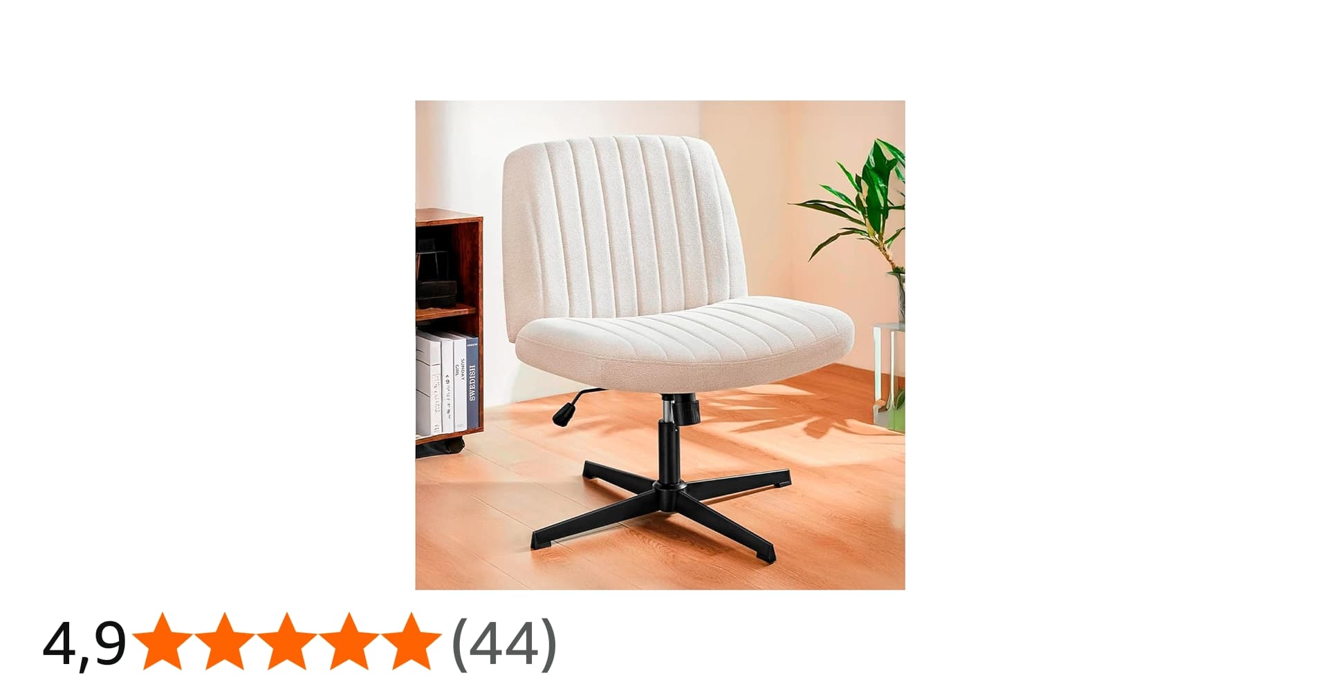 Cadeira Escritório Dt3 Dolly, Criss Cross Cosy Chair, Original, Assento Extra Grande e Largo, Leisure, Penteadeira, Escrivaninha. (Tecido, Beige)