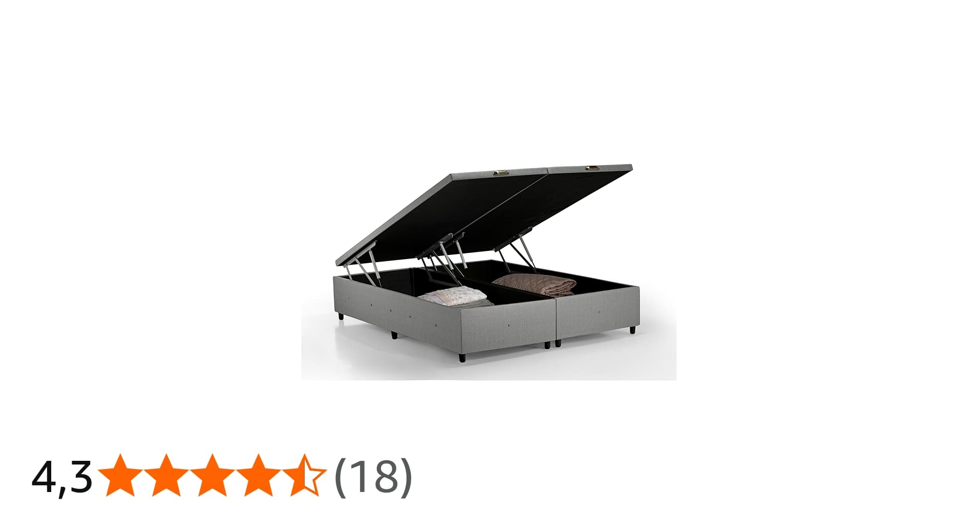 Box Baú Premium Linho Cinza Queen - Sono Design