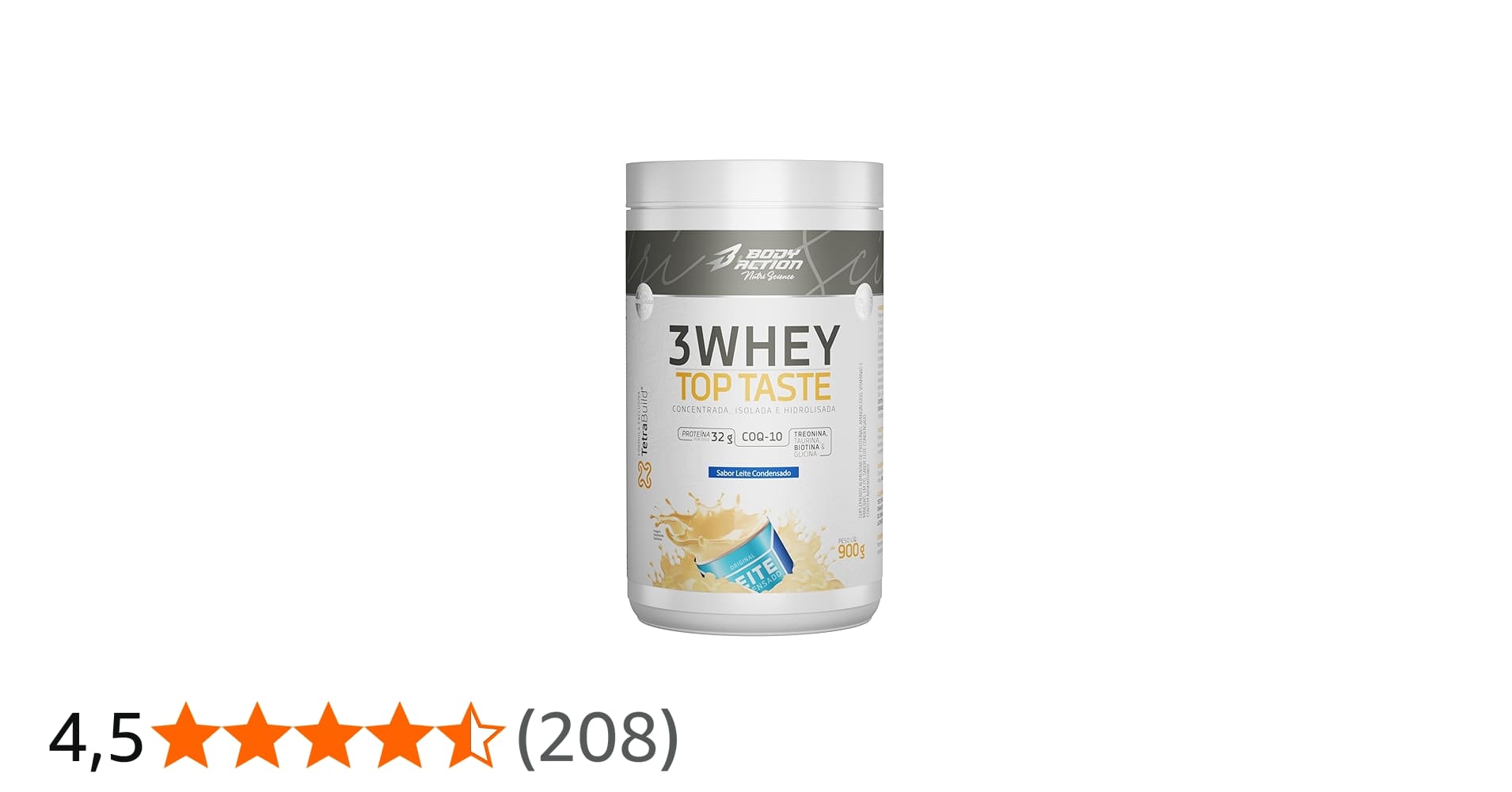 3 Whey Top Taste 900g Sabor Leite Condensado Bodyaction