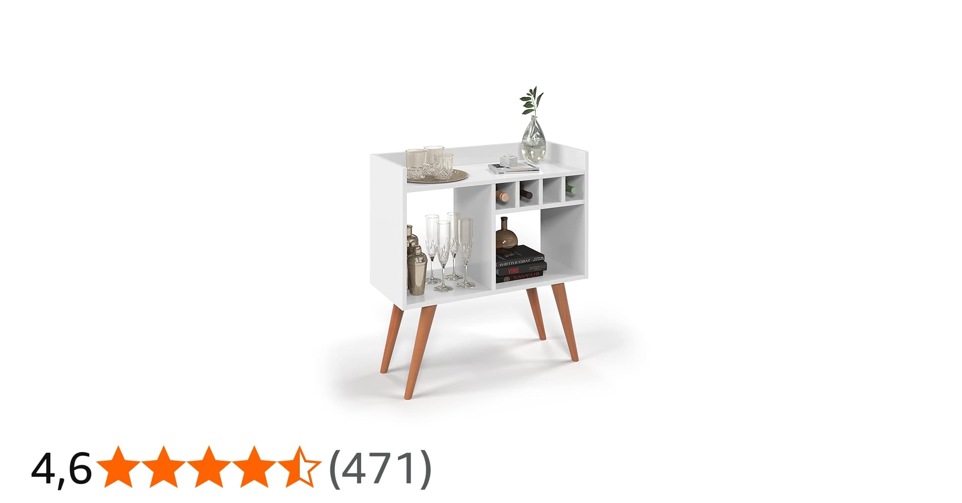 Aparador Buffet Industrial Escritório Hall de Entrada Rubi - Quality Móveis (Branco)