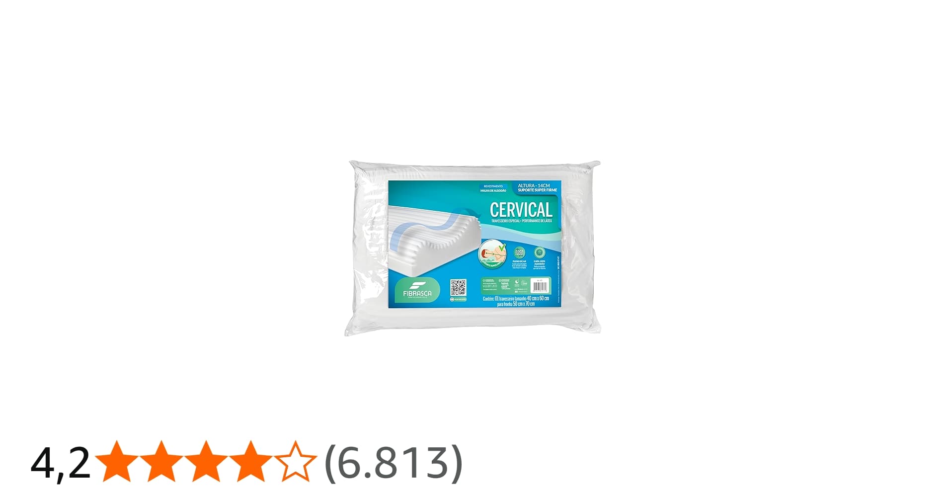 Travesseiro Cervical 50x70cm Fibrasca